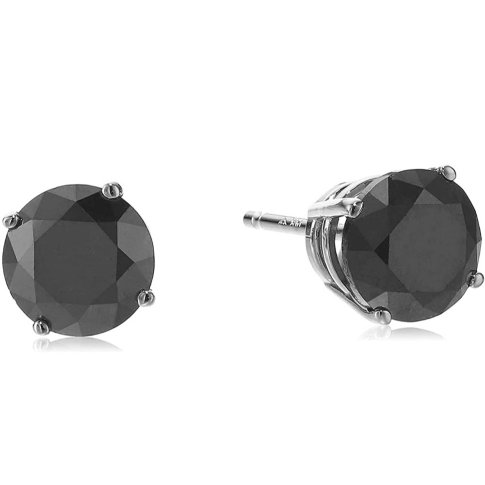 14k Black Diamond 1/2 Carat Earrings